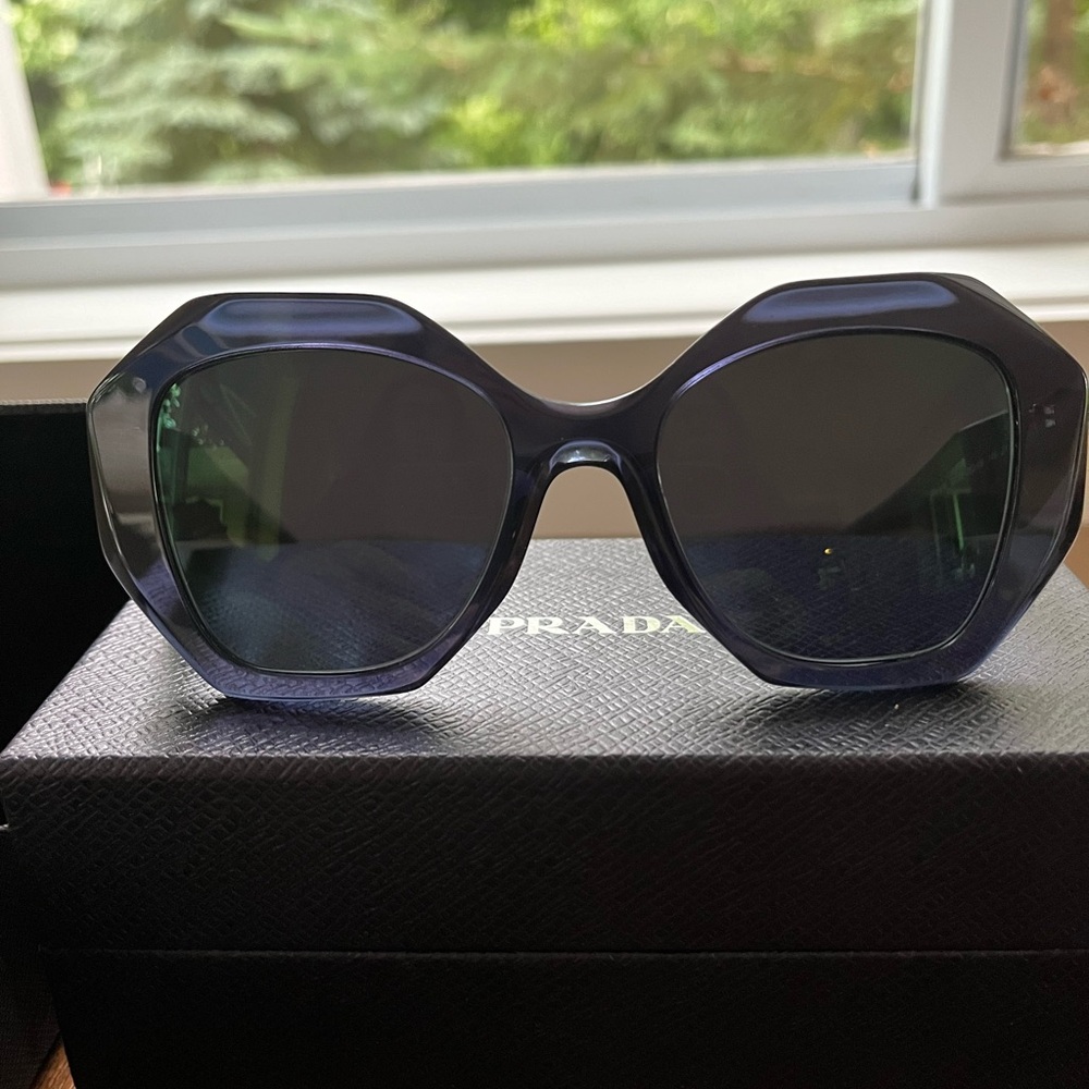 Prada Navy Geometric Sunglasses - Picture 1 of 6